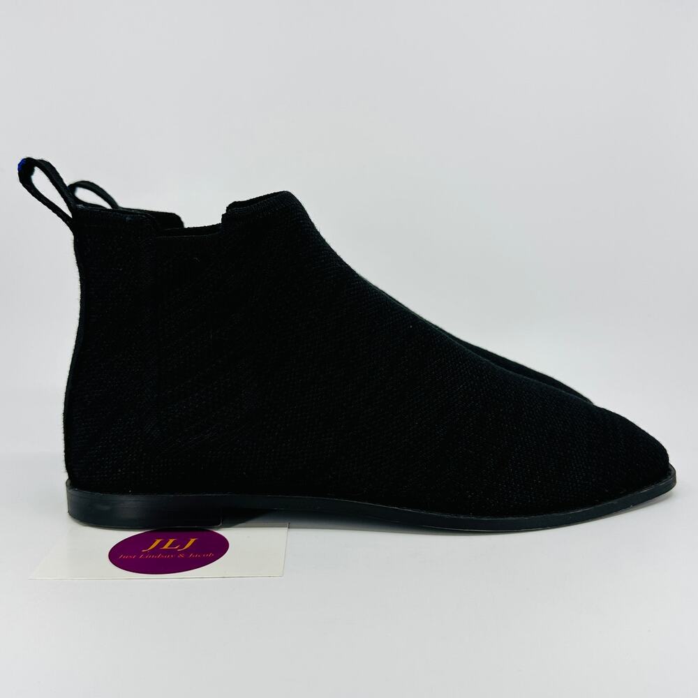 Rothy's Women's The Merino Chelsea Pull On Ankle Boots Onyx Black Size 8.5